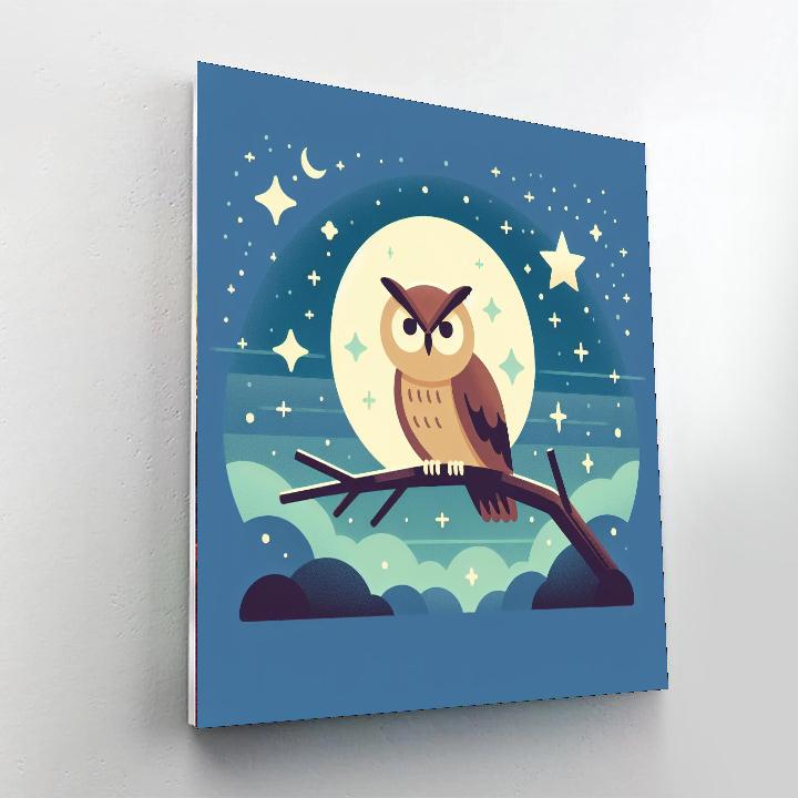 Charming Owl's Night Watch Numbered Painting Kits