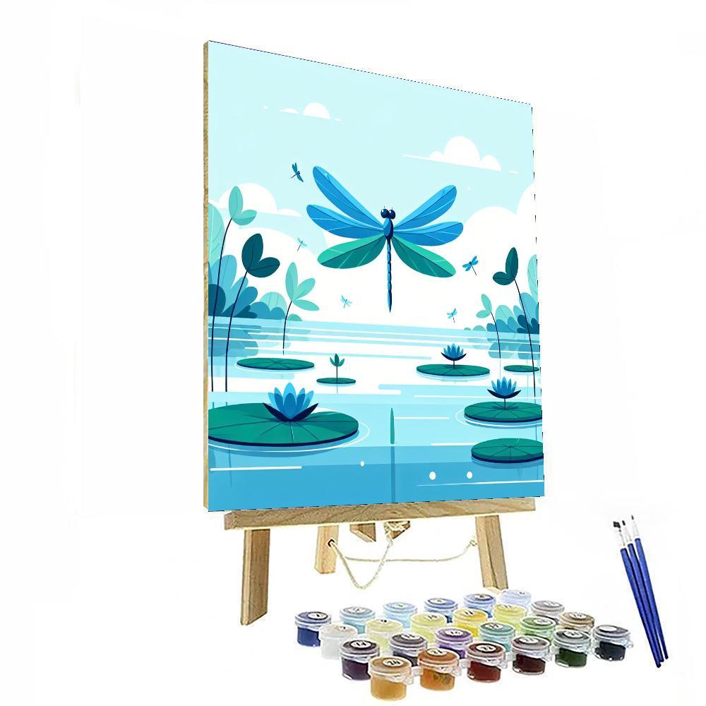 Dreamy Dragonfly Drift Number Painting