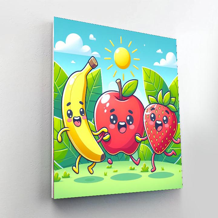 Playful Fruit Characters Painting By Numbers Kit