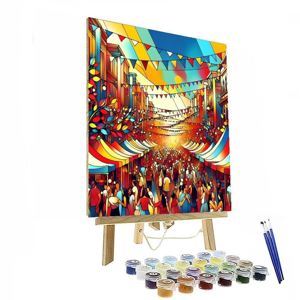 Colorful Street Festival Paint By Number