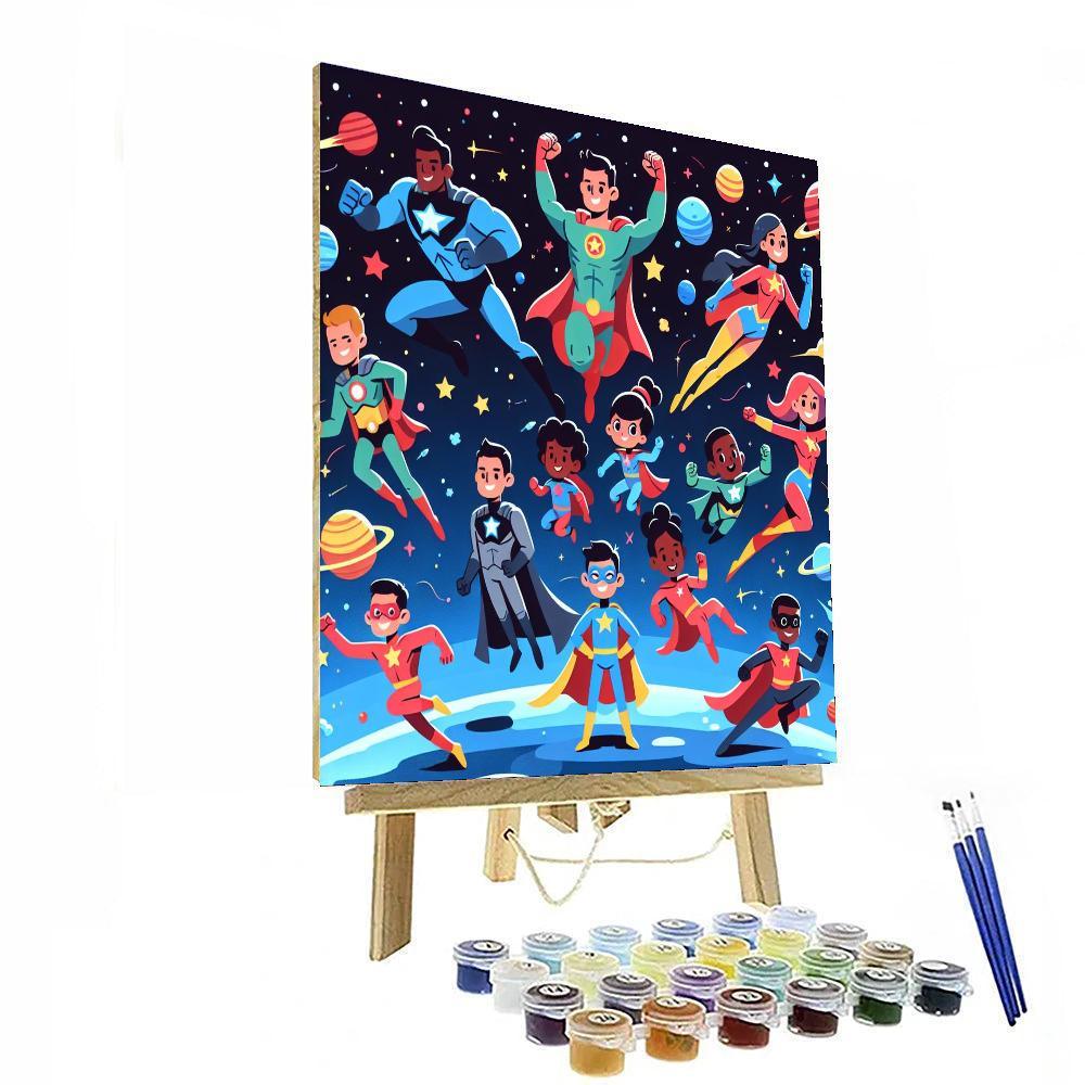 Cartoon Galaxy Heroes Numbered Painting Kits