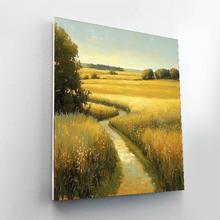 Claude Monet Inspired Golden Fields Of Tranquility  Paint By Color