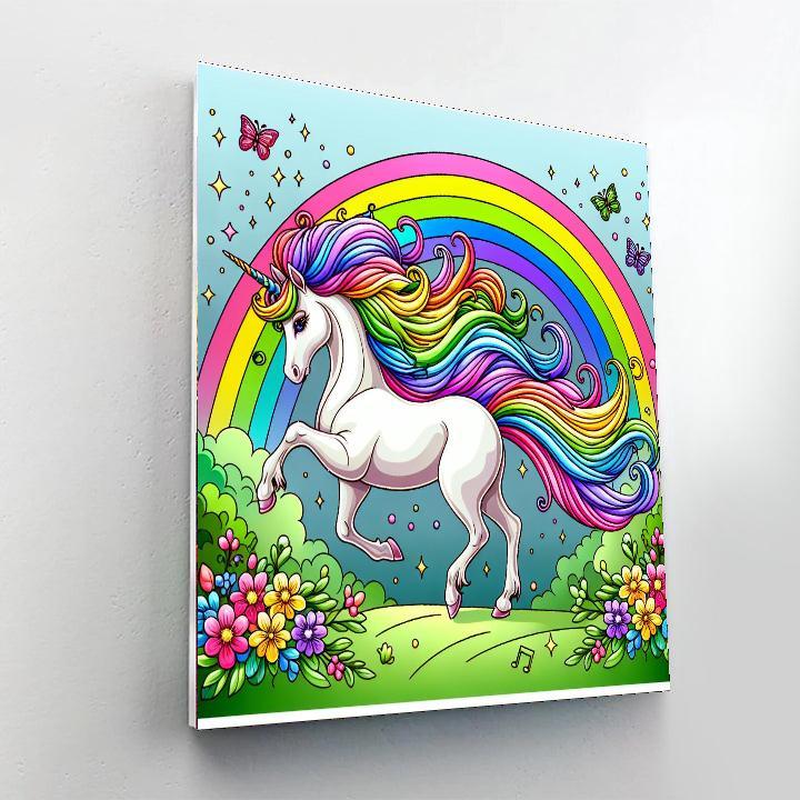 Rainbow Unicorn Land DIY Paint By Numbers