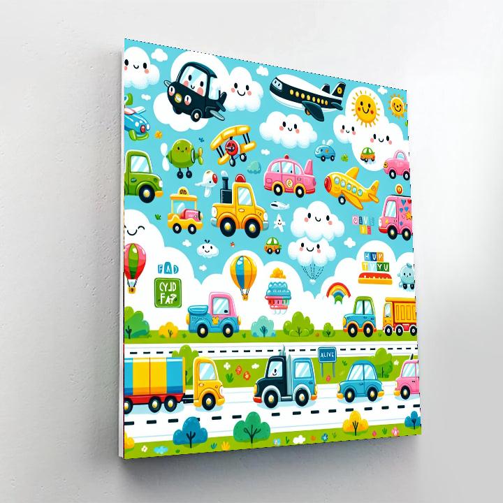 Transportation Extravaganza Numbered Painting Kits