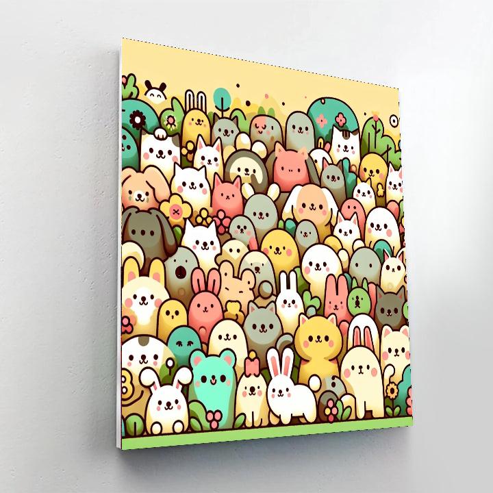 Cuddly Pets Wonderland Numbered Painting Kits