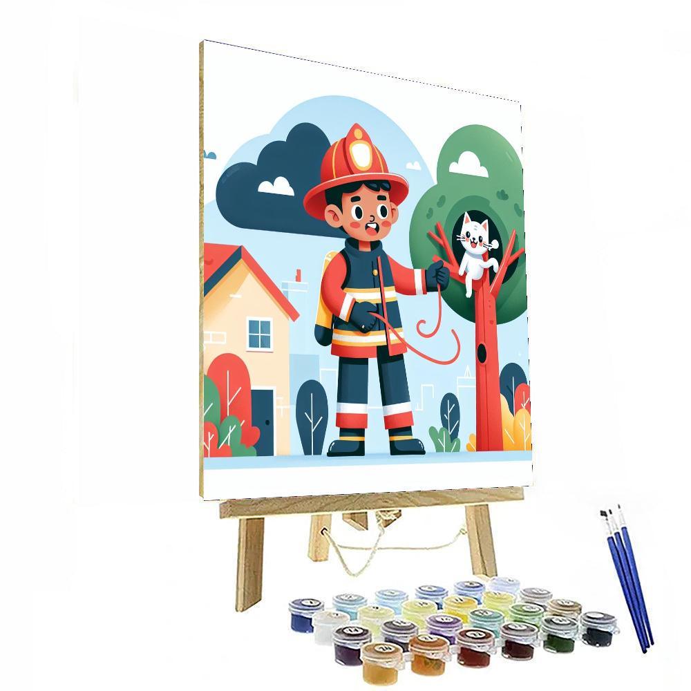 Heroic Firefighter's Rescue Paint By Color