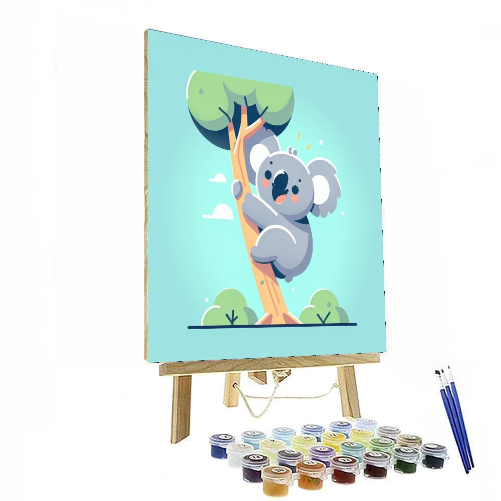 Mischievous Koala Climb Paint By Numbers Art