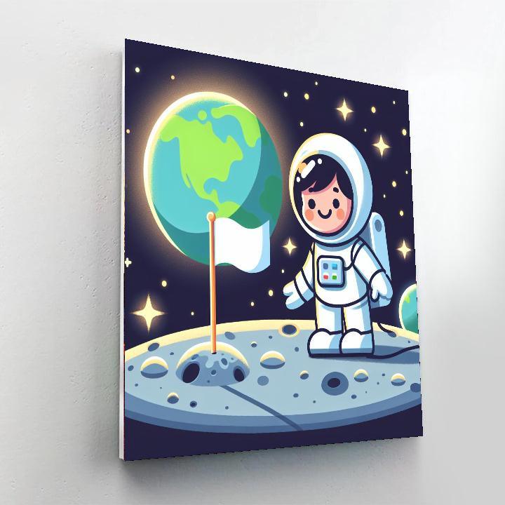 Astronaut's Moon Landing Numbered Painting Kits