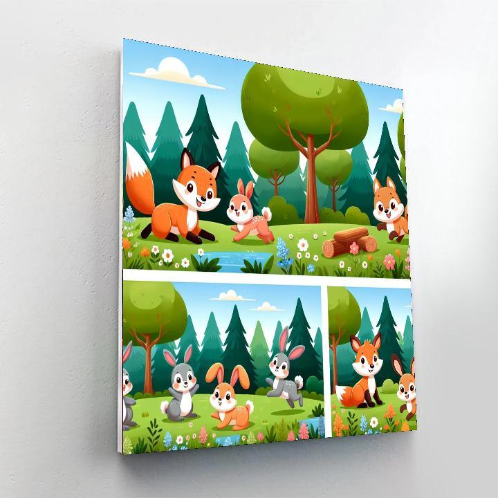 Fun Woodland Animals Number Painting