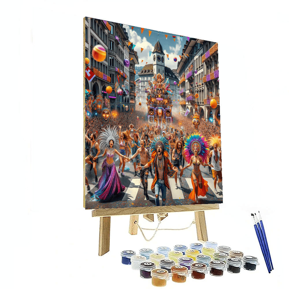 Zürich Street Parade - Switzerland - DIY Painting By Numbers Kit - Artistry Rack