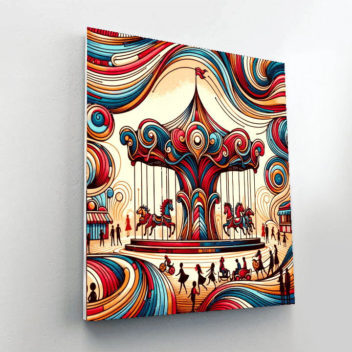 Colorful Carousel Painting Number Kit
