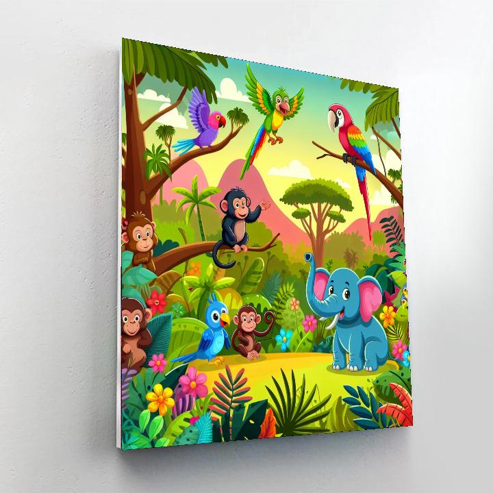 Jungle Expedition Explorers Paint By Numbers Art