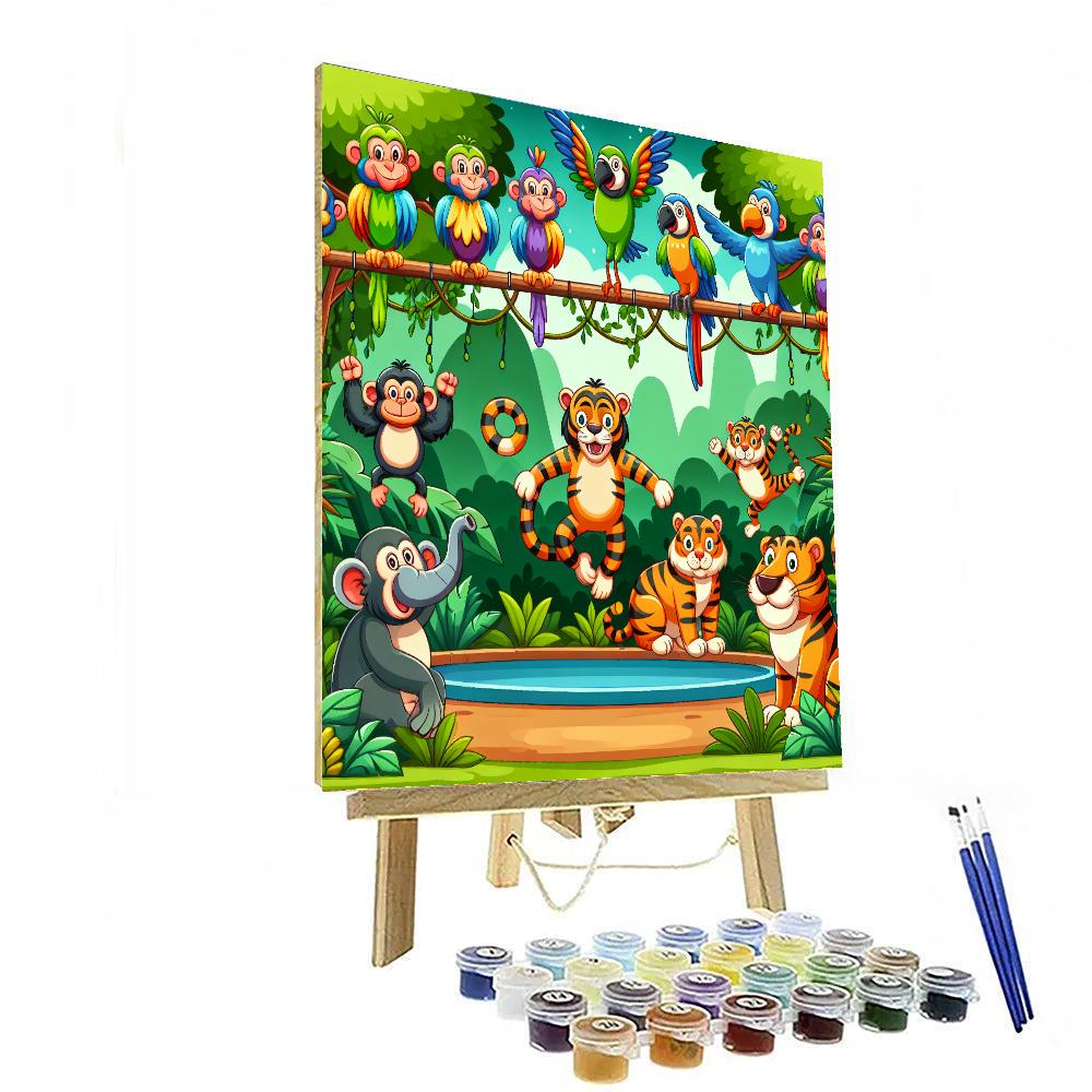 Joyful Jungle Gymnastics Painting Number Kit