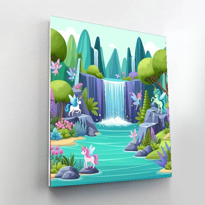 Whimsical Waterfall Wonderland Paint By Numbers Art