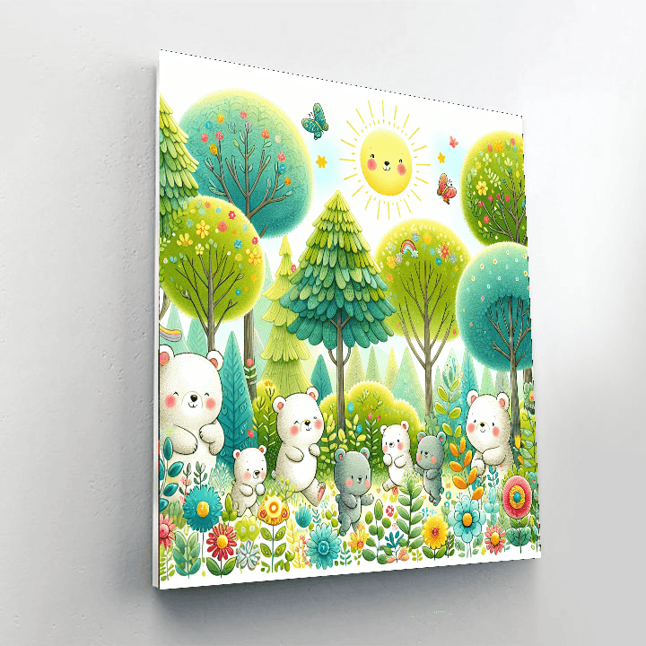 Cuddly Bears In The Woods Painting By Numbers Kit