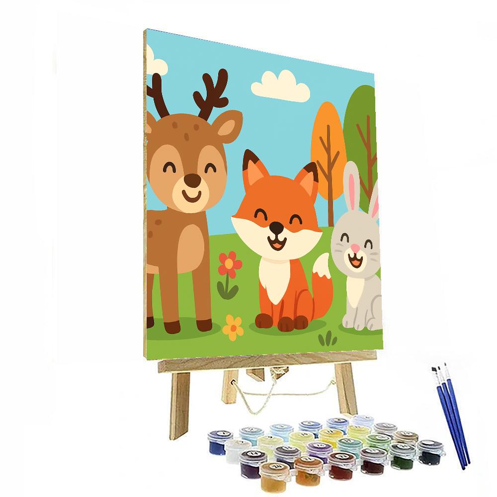 Cheery Woodland Friends Numbered Painting Kits