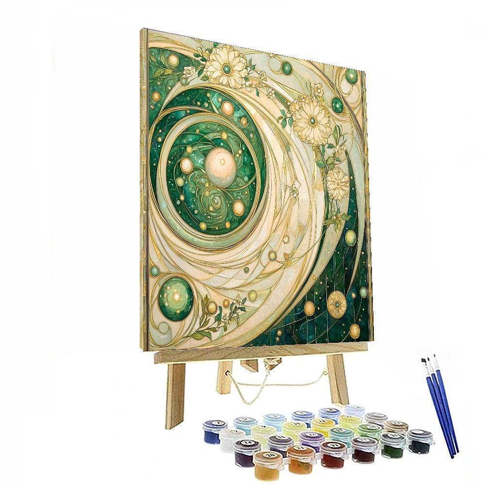Alphonse Mucha Inspired Eternal Dance Of The Cosmos  Painting Number Kit