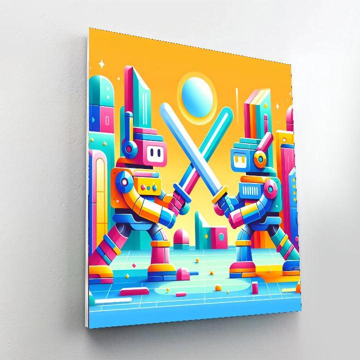 Epic Robot Battles Paint By Numbers Art