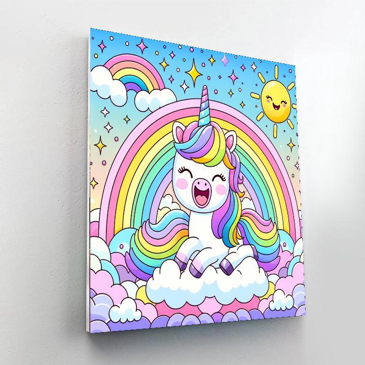 Joyful Rainbow Unicorn DIY Paint By Numbers