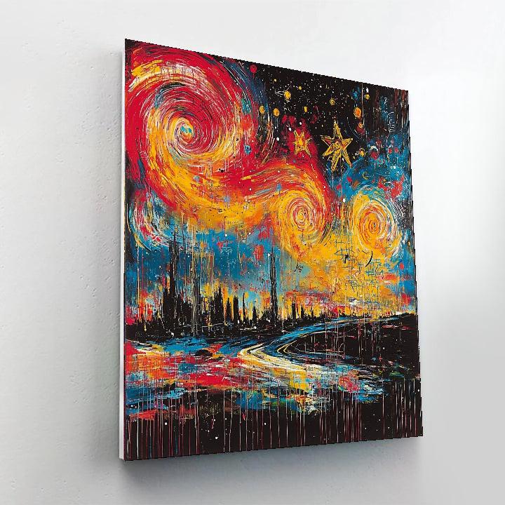 Jean-Michel Basquiat Inspired Celestial Dialogue  Paint By Numbers