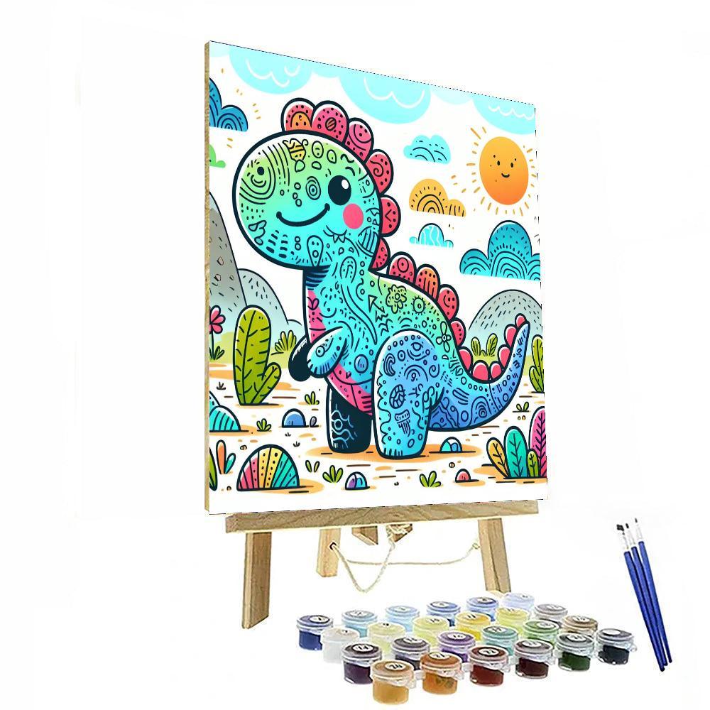 Daring Doodle Dinosaur Paint By Color