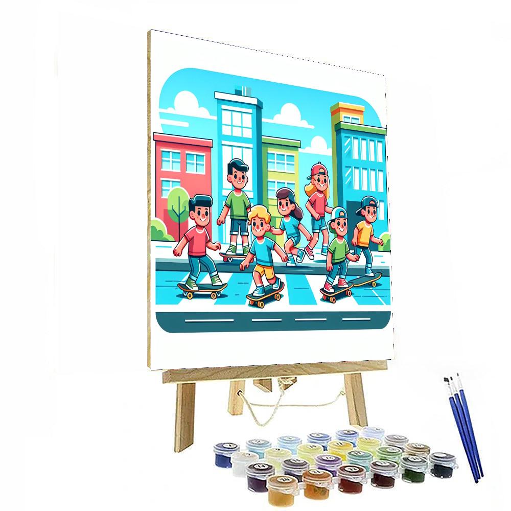 City Skateboard Jam DIY Paint By Numbers