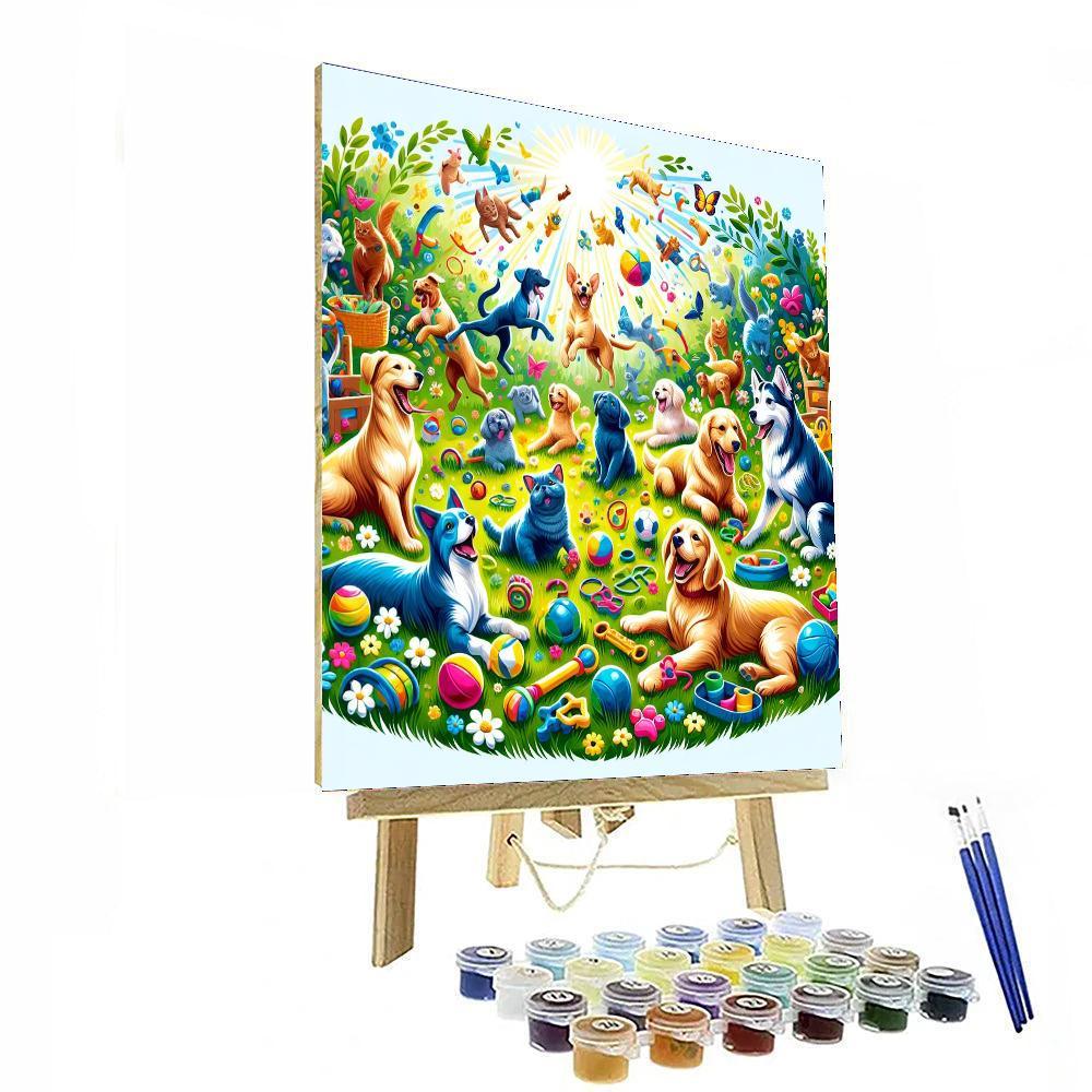 Joyful Pet Playground Numbered Painting Kits