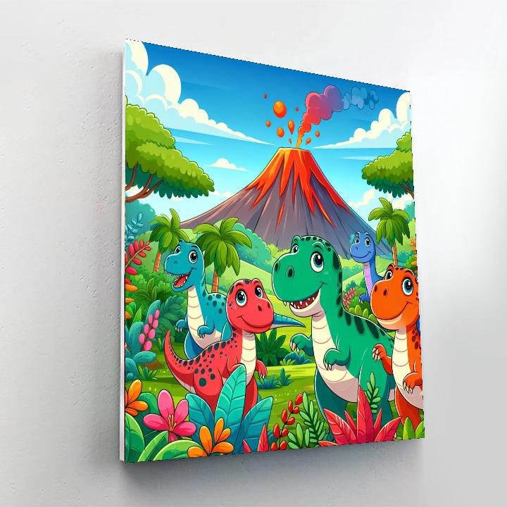 Curious Dino Family Numbered Painting Kits