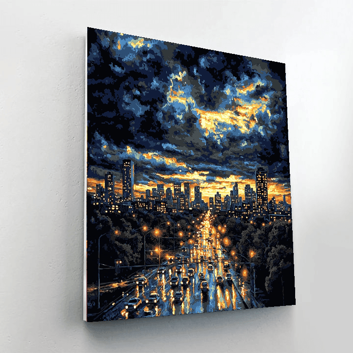 Edward Hopper Inspired Luminous City Lights  Paint By Numbers Kits