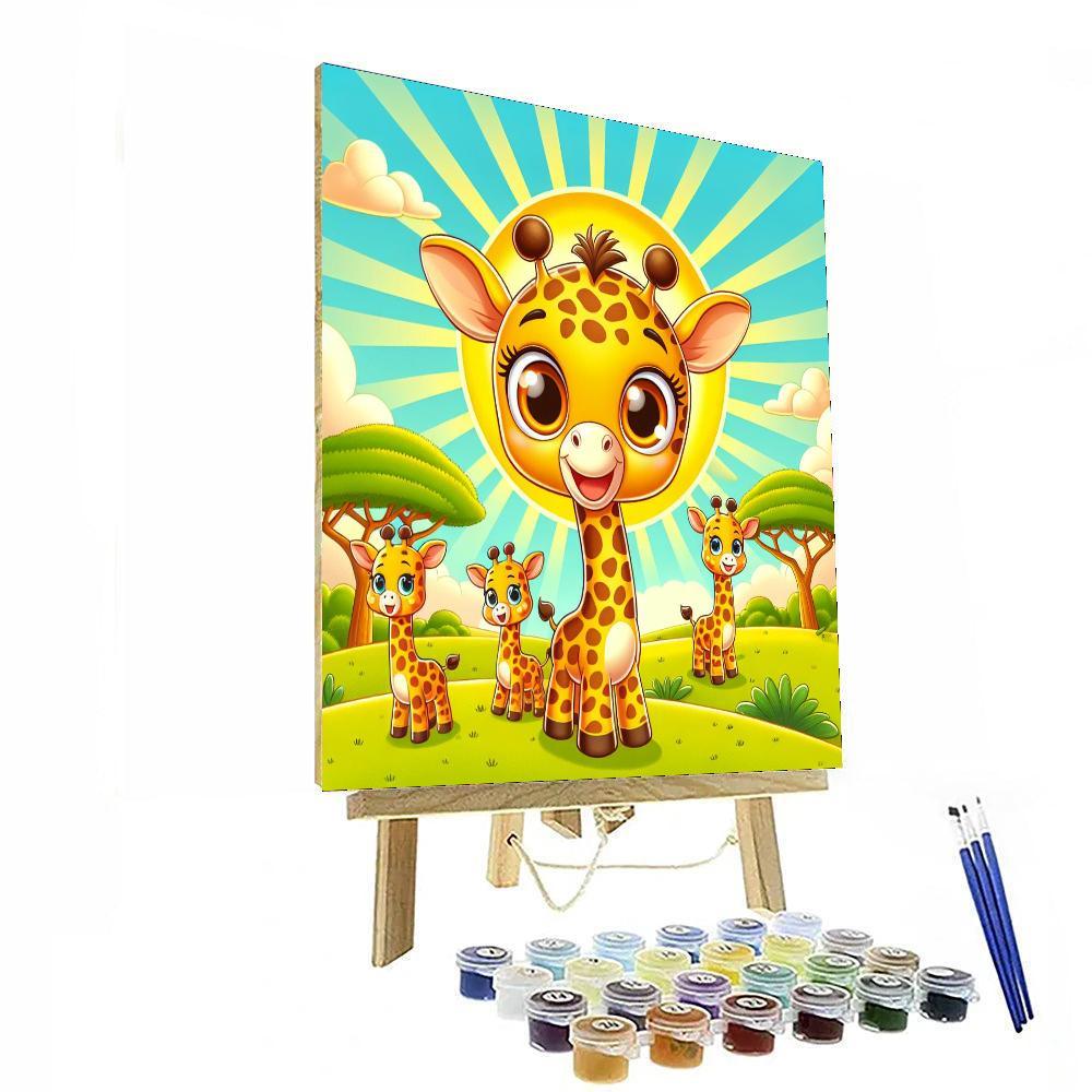 Giggles With Giraffes Painting By Numbers Kit