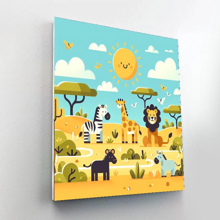 Sunny Safari Surprise Paint By Numbers Art