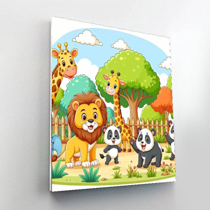 Playtime At The Zoo Numbered Painting Kits