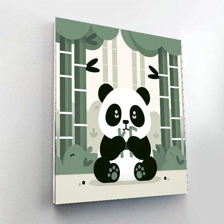 Panda Bamboo Forest Number Painting