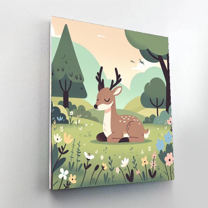 Kindhearted Deer’s Meadow Rest Paint By Color