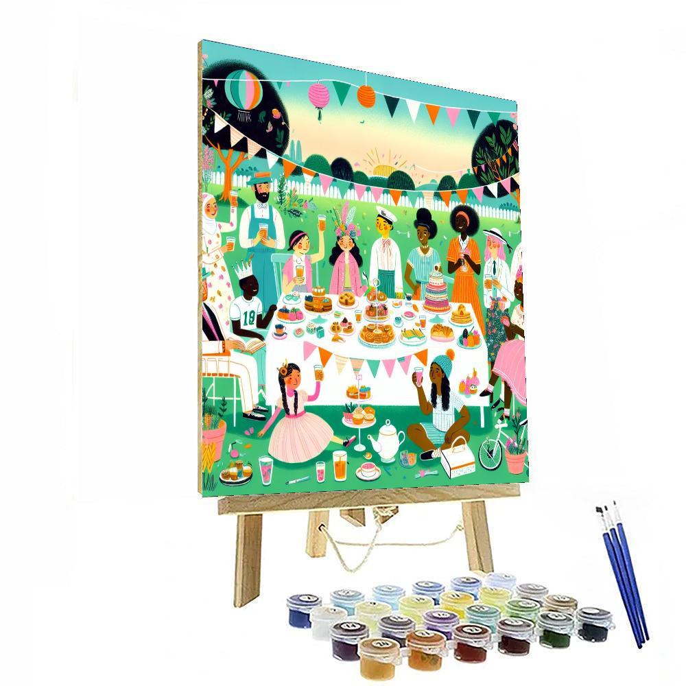 Charming Tea Party Gathering DIY Paint By Numbers