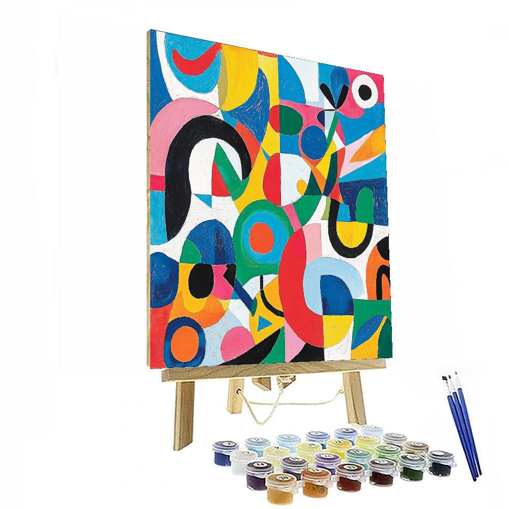 Joan Miró Inspired Abstract Serendipity  Number Painting