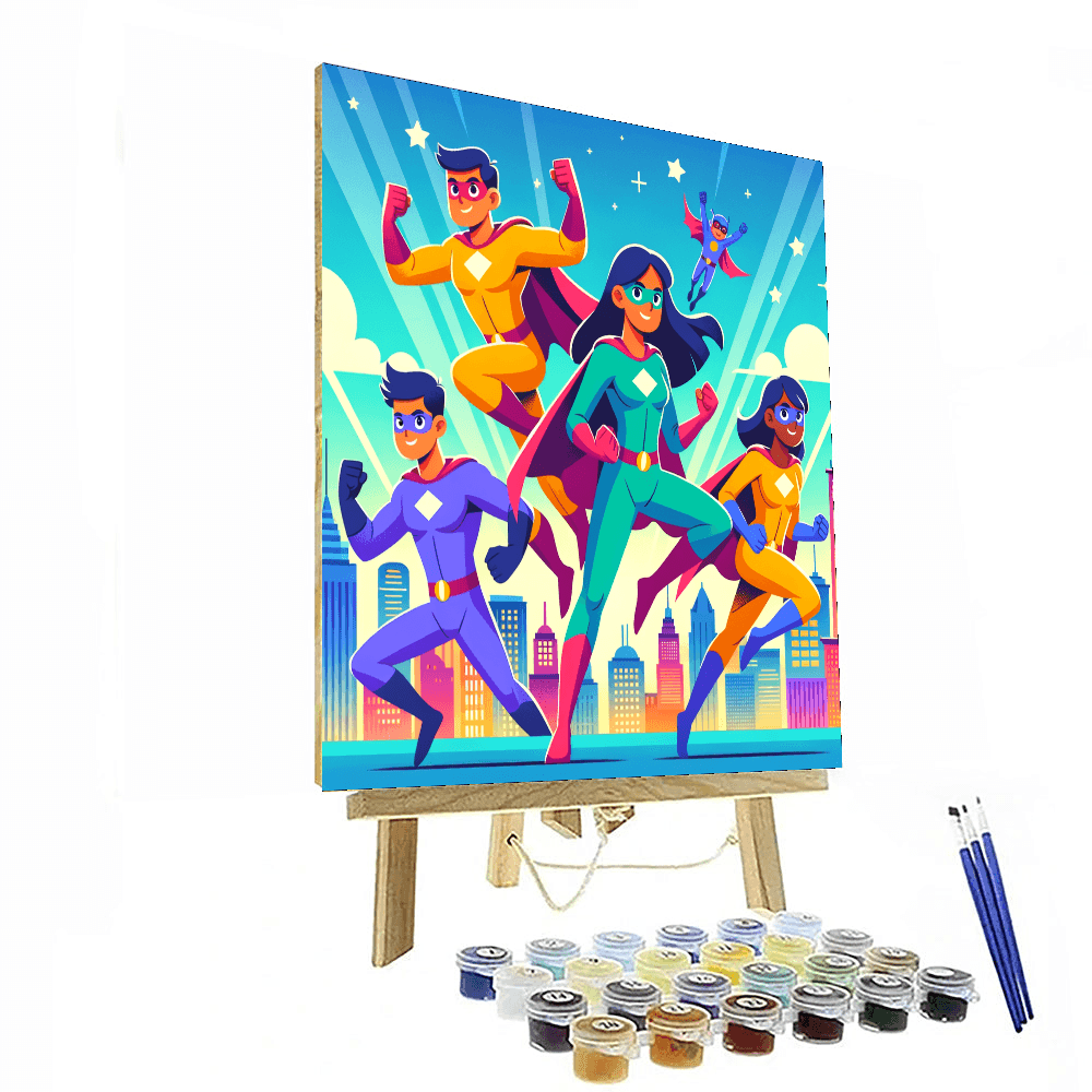 Dynamic Superhero Adventures DIY Paint By Numbers