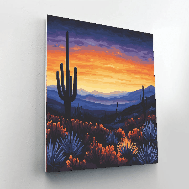 Frida Kahlo Inspired Twilight Desert Hues  Paint By Numbers Art