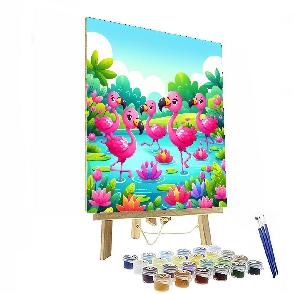 Funky Flamingo Fiesta Paint By Numbers