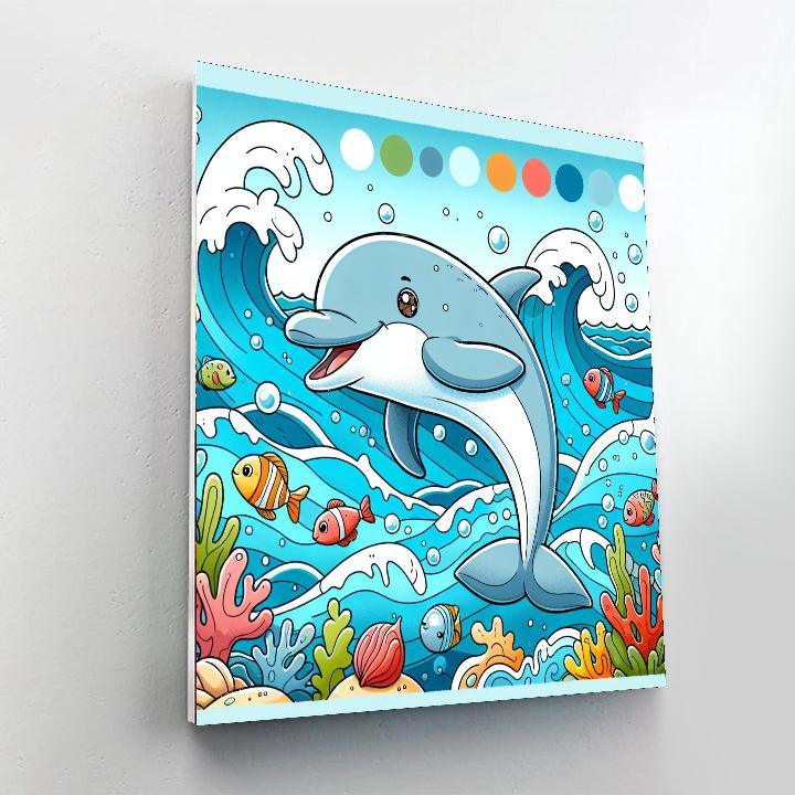 Whimsical Dolphin Dive Numbered Painting Kits