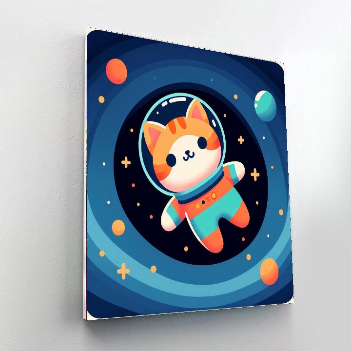 Cosmic Cat's Journey Paint By Color