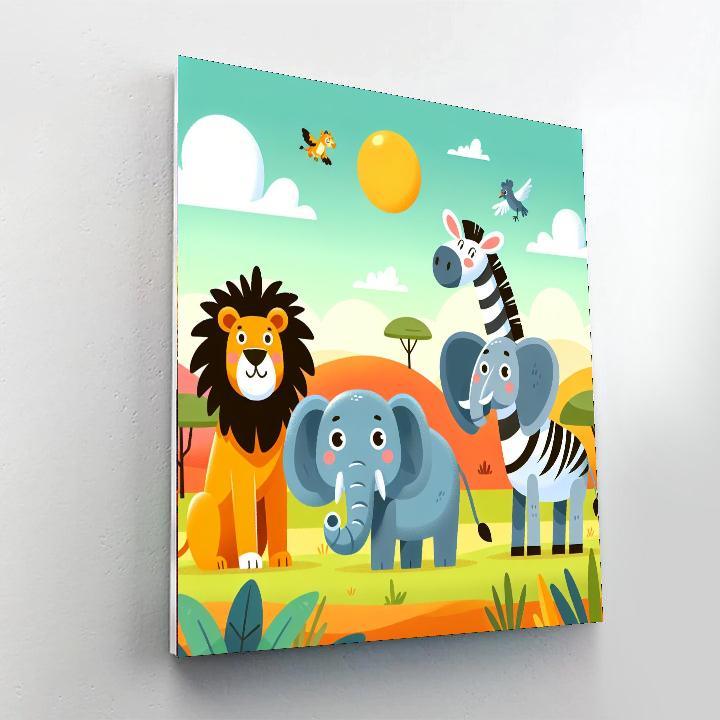 Zoo Safari Expedition Painting By Numbers Kit