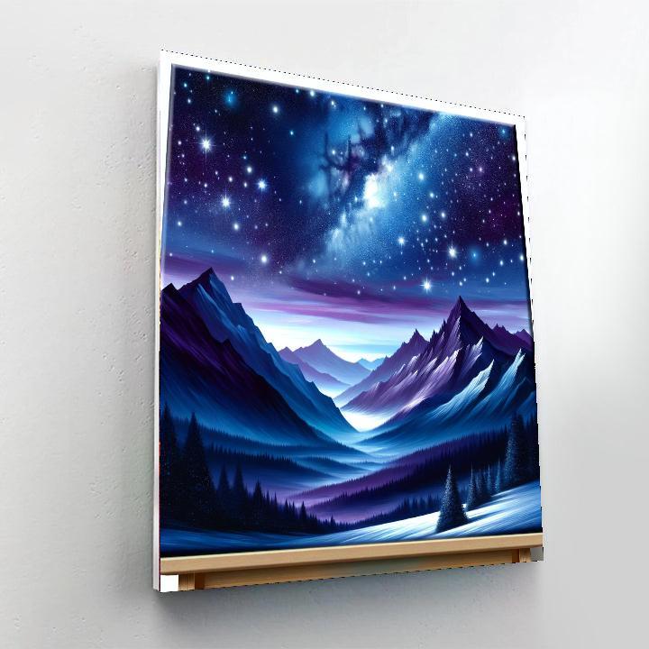 Starlit Sky Over The Mountains Paint By Color