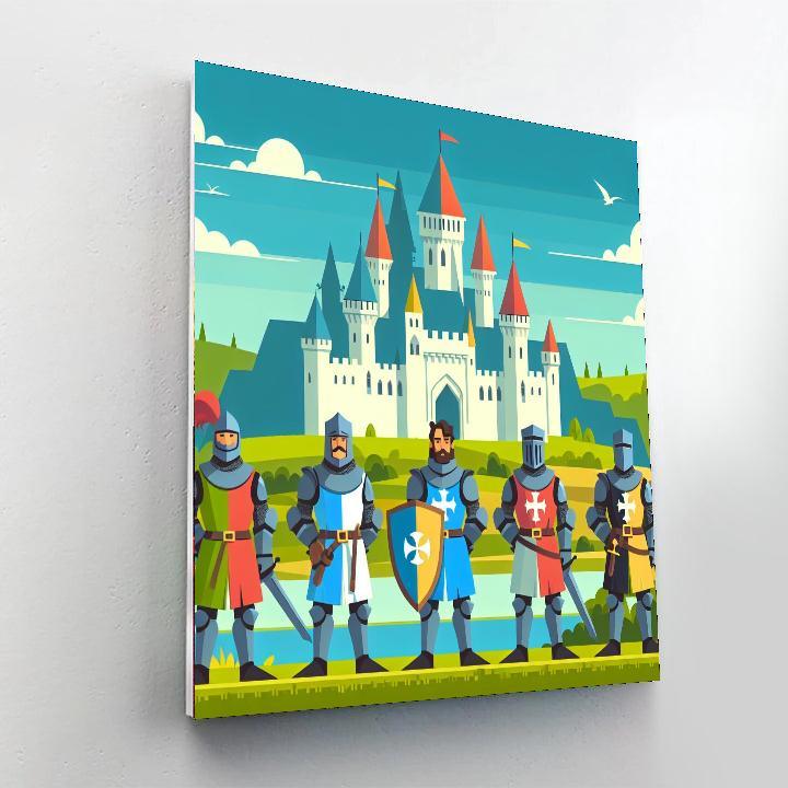 Medieval Legends With Heroic Knights Painting By Numbers Kit