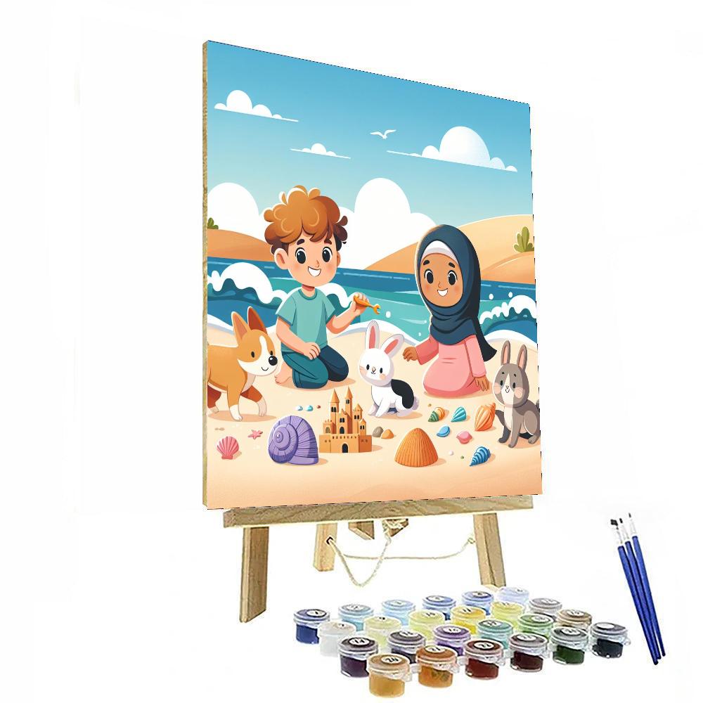 Sunny Seashell Beach Day Paint By Numbers