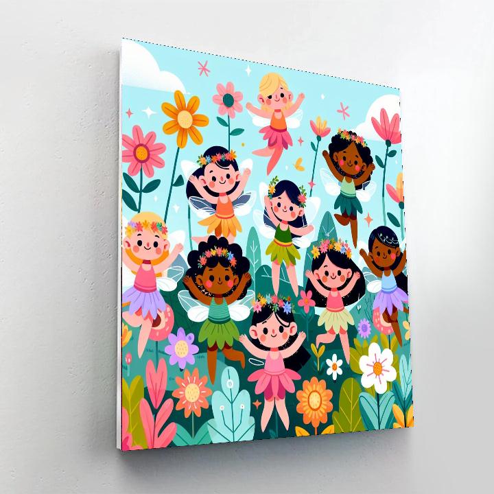 Frolicking Fairies In The Garden Paint By Numbers Art