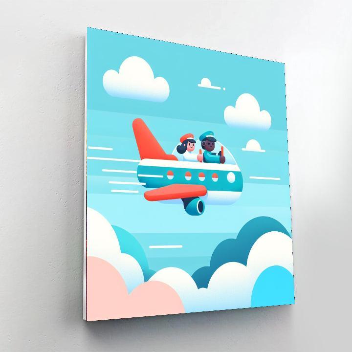 Adventurous Airplane Voyage Paint By Numbers Art
