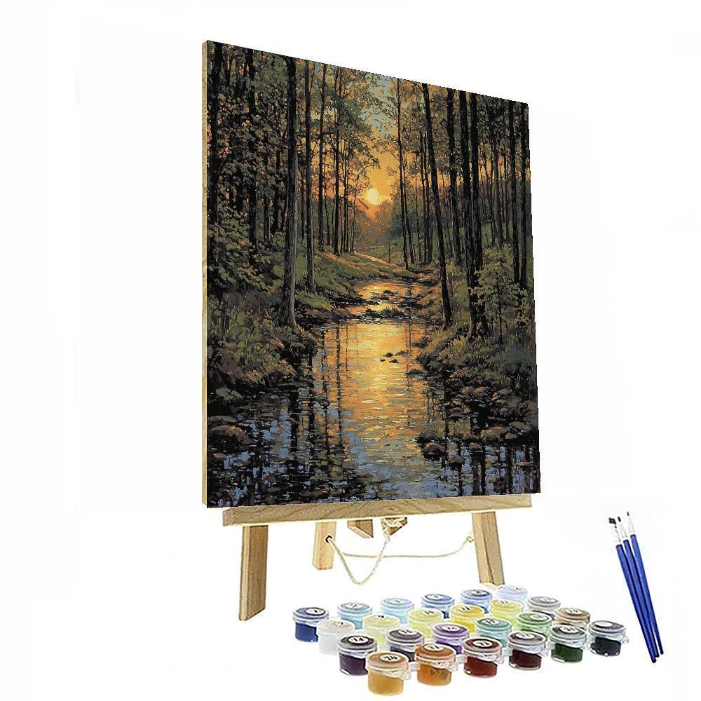 Andrew Wyeth Inspired Ethereal Forest At Dusk  Numbered Painting Kits