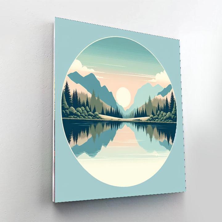 Tranquil Lakeview Number Painting