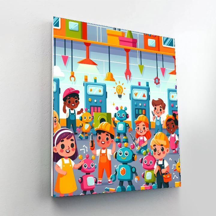 Playful Robot Factory Paint By Numbers Kits